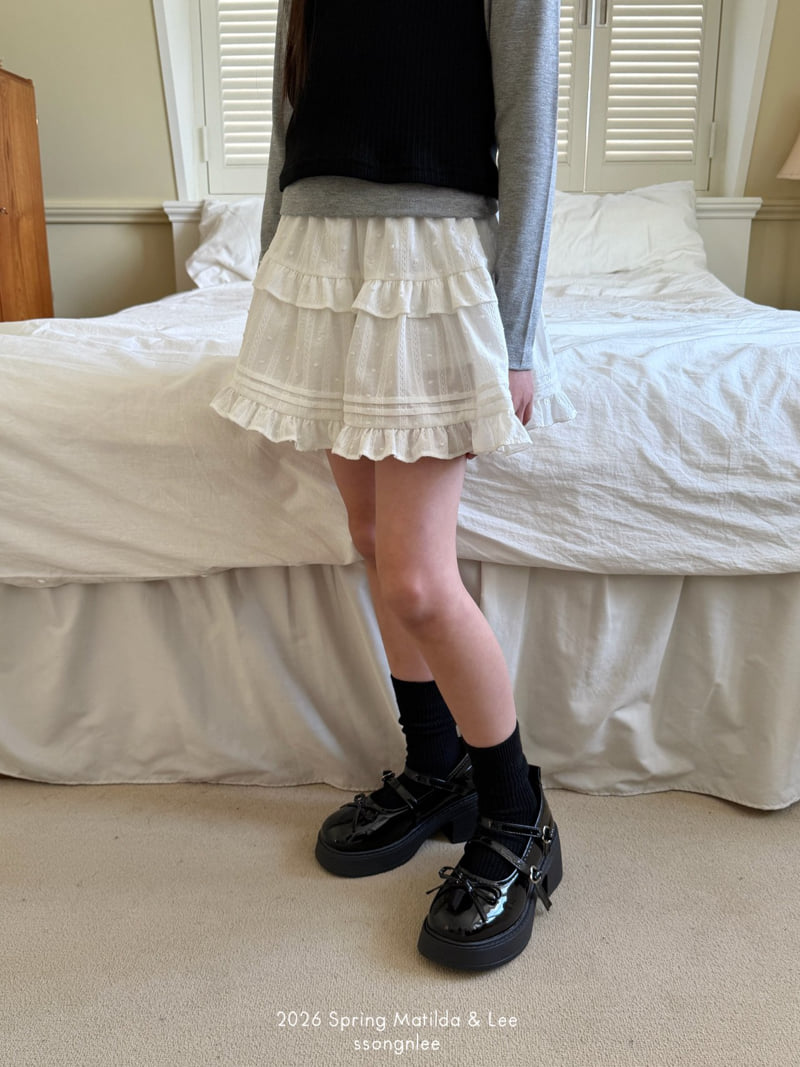 Matilda & Lee - Korean Children Fashion - #discoveringself - Eyelet Lace Skirt - 4