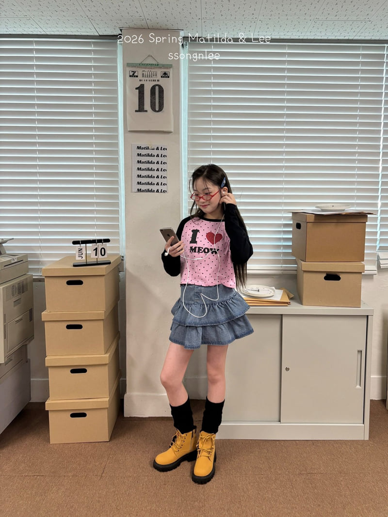 Matilda & Lee - Korean Children Fashion - #fashionkids - Frill Denim Skirt - 3