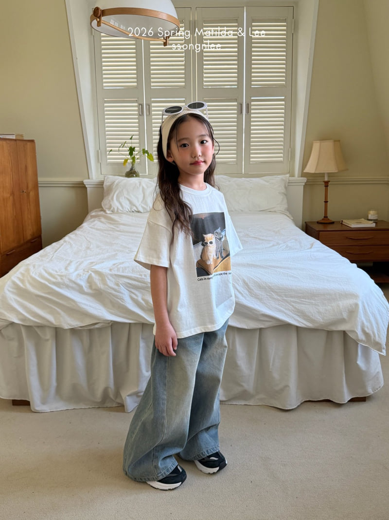 Matilda & Lee - Korean Children Fashion - #fashionkids - Sunglasses Cat Short Sleeve Tee - 9