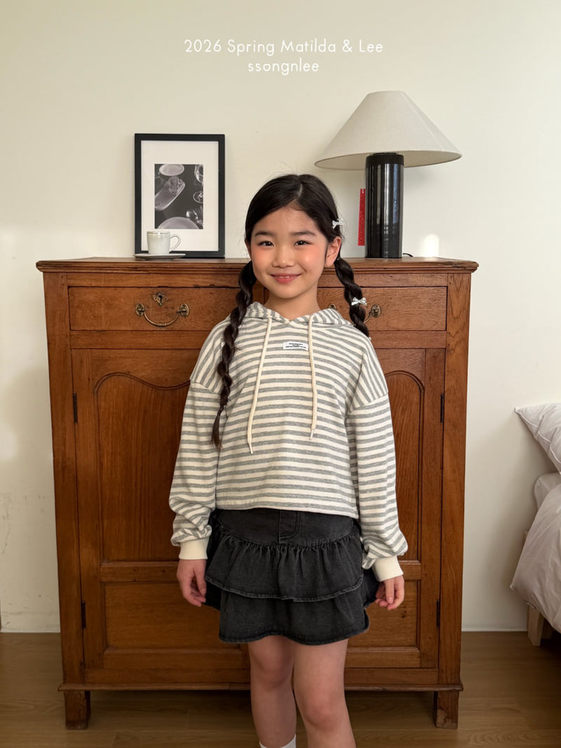 Matilda & Lee - Korean Children Fashion - #kidsshorts - Striped Crop Hoodie - 11