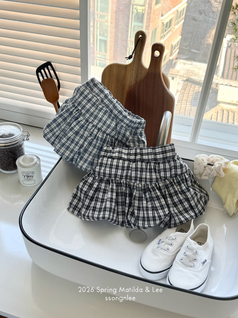 Matilda & Lee - Korean Children Fashion - #kidsshorts - Check Balloon Skirt
