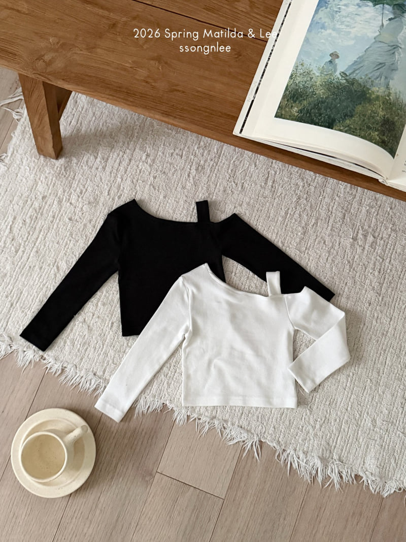 Matilda & Lee - Korean Children Fashion - #kidsstore - Asymmetric Shoulder Tee