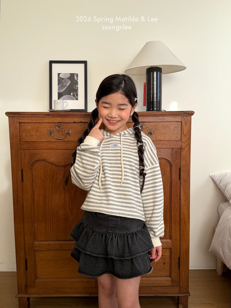 Matilda & Lee - Korean Children Fashion - #kidsstore - Striped Crop Hoodie - 12
