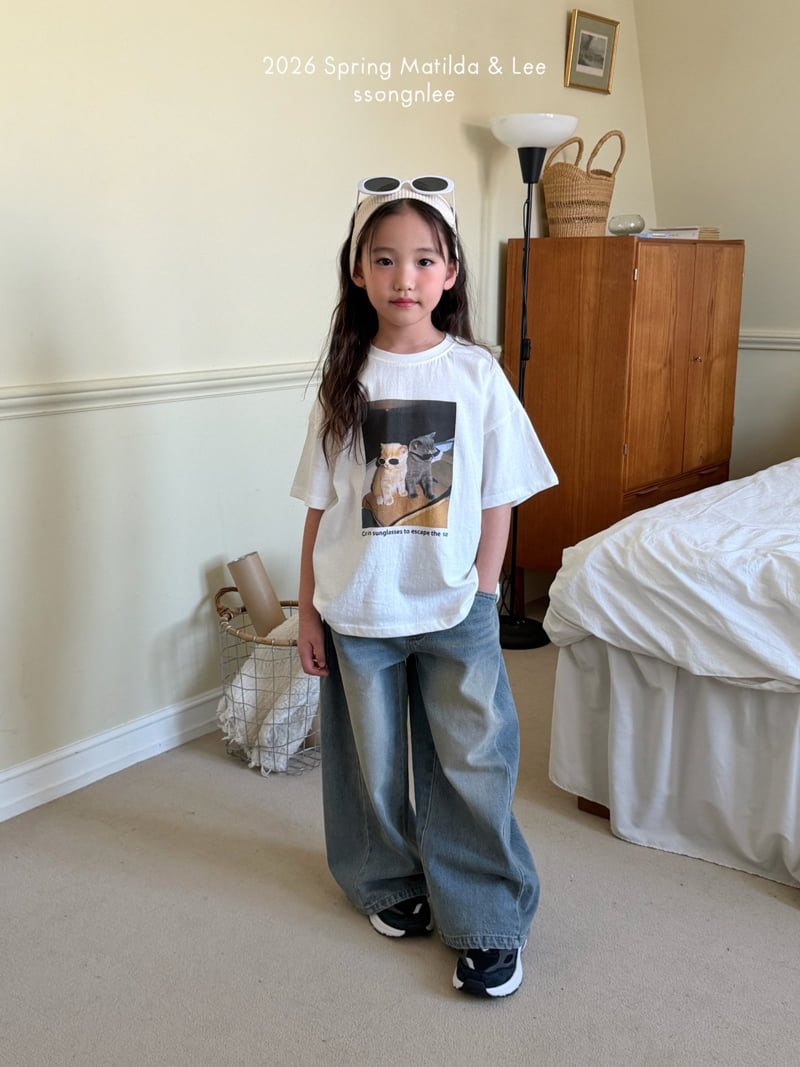 Matilda & Lee - Korean Children Fashion - #kidsstore - Sunglasses Cat Short Sleeve Tee - 11