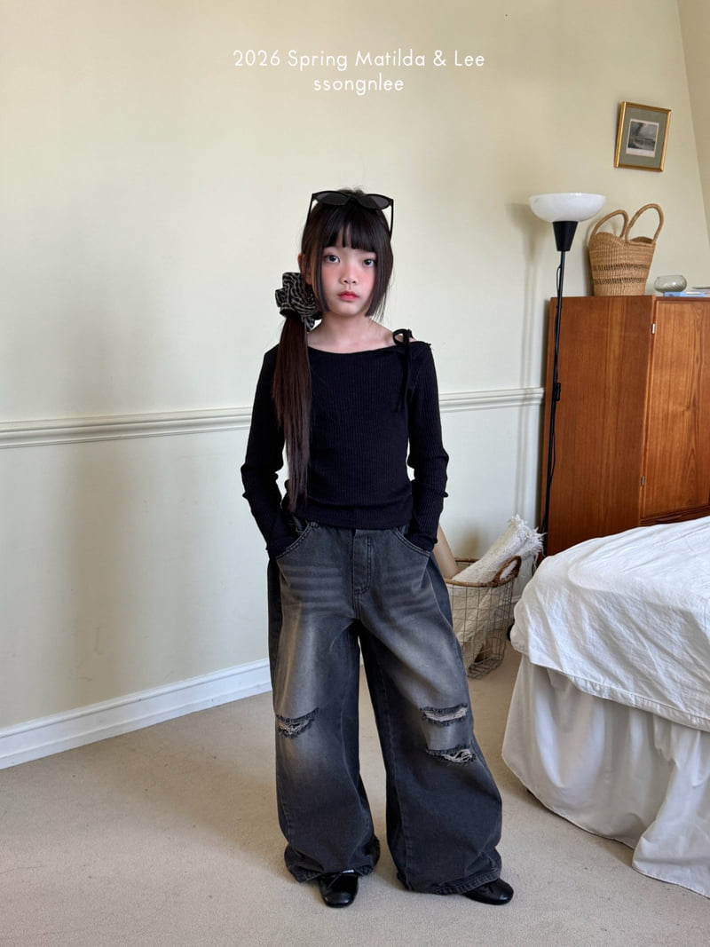 Matilda & Lee - Korean Children Fashion - #kidsshorts - Strap Slit Tee - 4