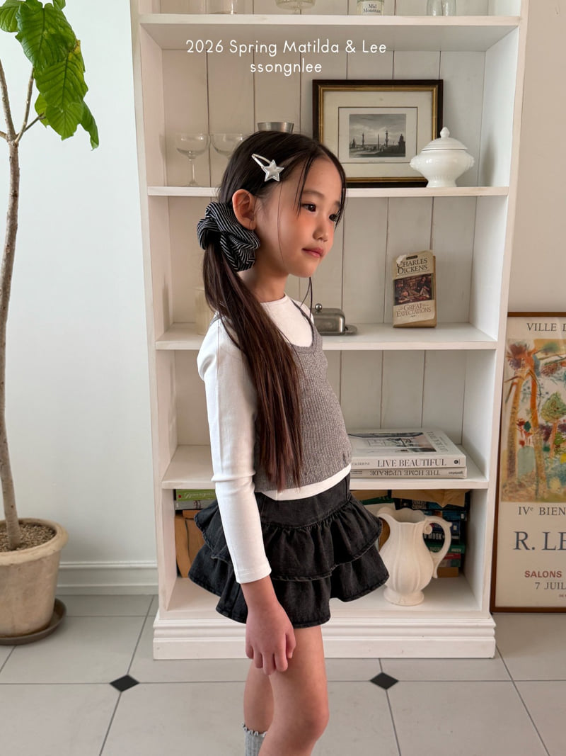 Matilda & Lee - Korean Children Fashion - #kidzfashiontrend - Frill Denim Skirt - 6