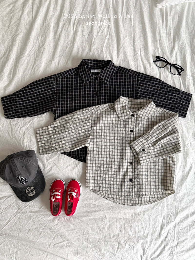 Matilda & Lee - Korean Children Fashion - #kidzfashiontrend - Seersucker Check Shirt