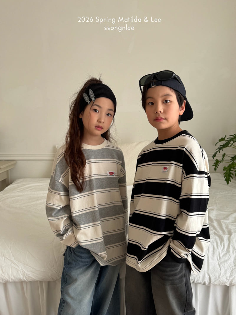 Matilda & Lee - Korean Children Fashion - #kidzfashiontrend - Campus Stripe Tee - 12