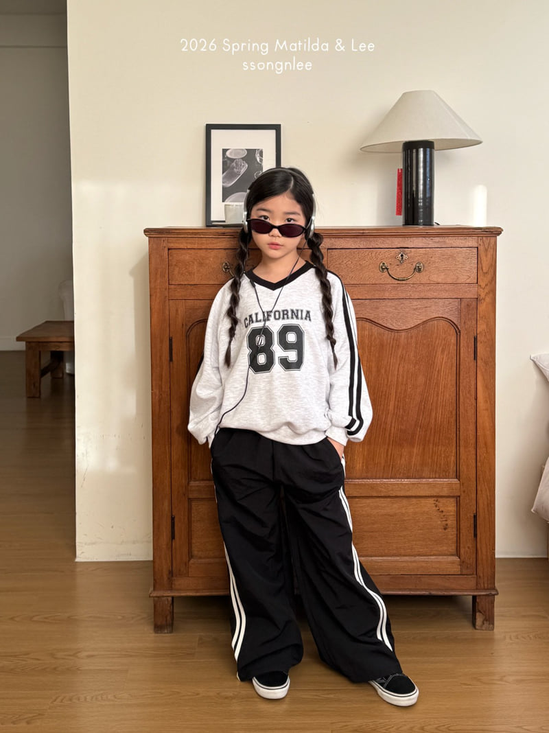 Matilda & Lee - Korean Children Fashion - #littlefashionista - V-Neck Double Stripe Sweatshirt - 9