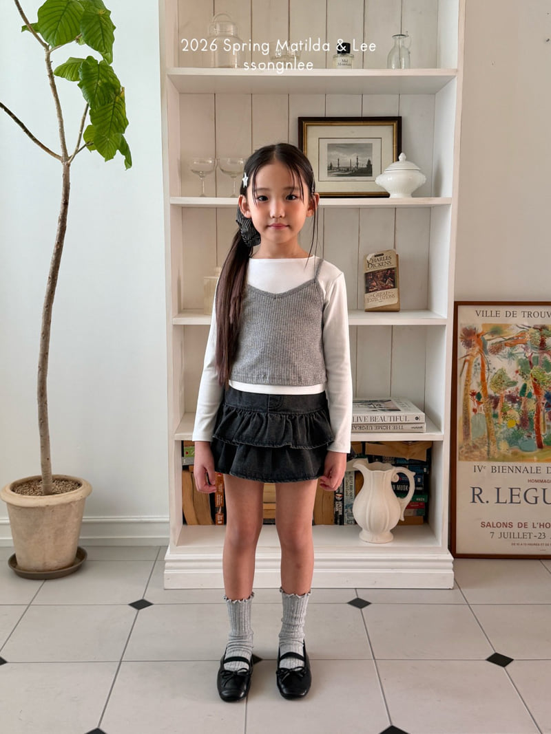 Matilda & Lee - Korean Children Fashion - #littlefashionista - Frill Denim Skirt - 8