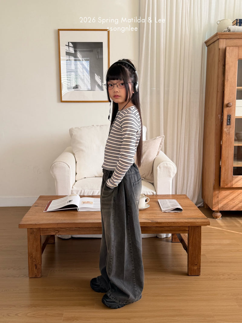 Matilda & Lee - Korean Children Fashion - #littlefashionista - Pudding Stripe Rib Tee - 3