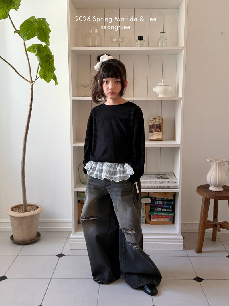 Matilda & Lee - Korean Children Fashion - #Kfashion4kids - Distressed Vintage Denim Pants - 4