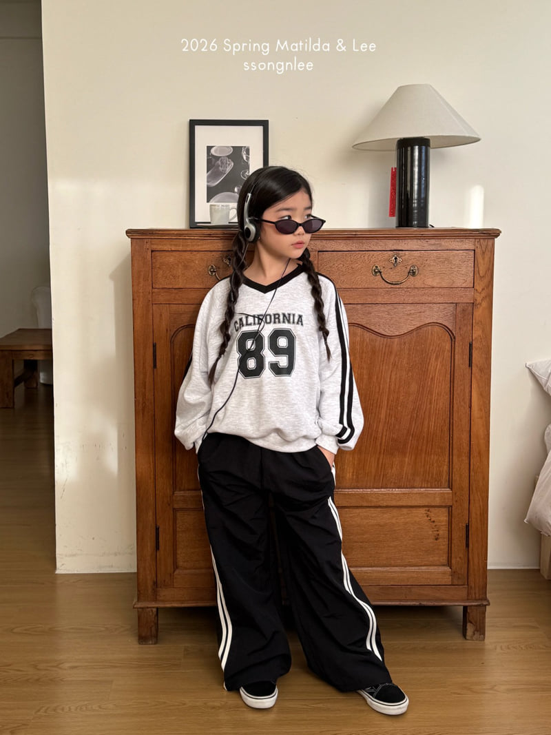 Matilda & Lee - Korean Children Fashion - #magicofchildhood - V-Neck Double Stripe Sweatshirt - 10