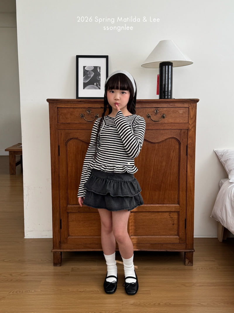 Matilda & Lee - Korean Children Fashion - #magicofchildhood - Frill Denim Skirt - 9