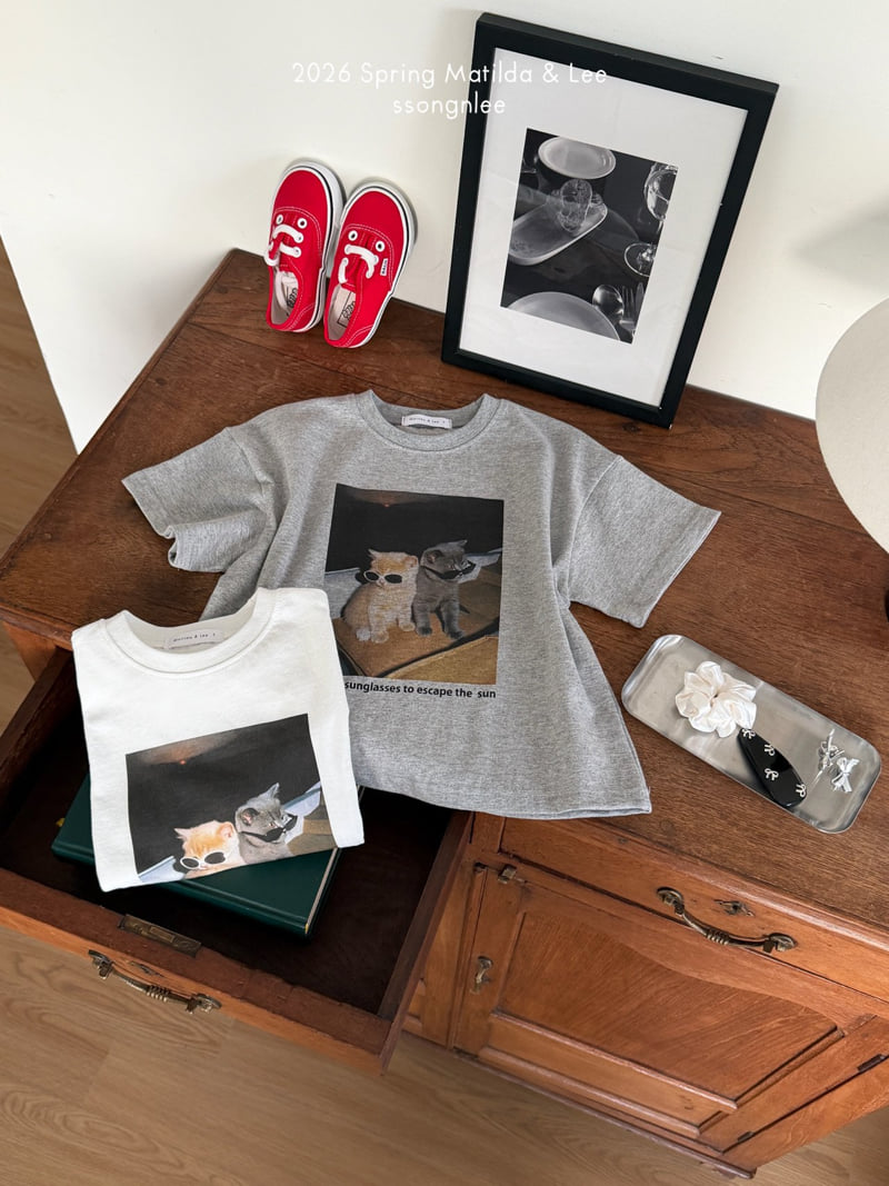 Matilda & Lee - Korean Children Fashion - #magicofchildhood - Sunglasses Cat Short Sleeve Tee