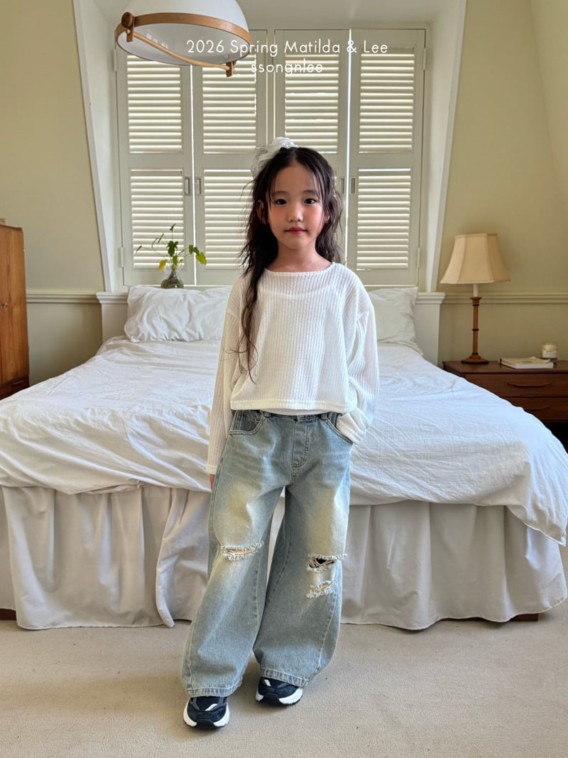 Matilda & Lee - Korean Children Fashion - #magicofchildhood - Distressed Vintage Denim Pants - 5