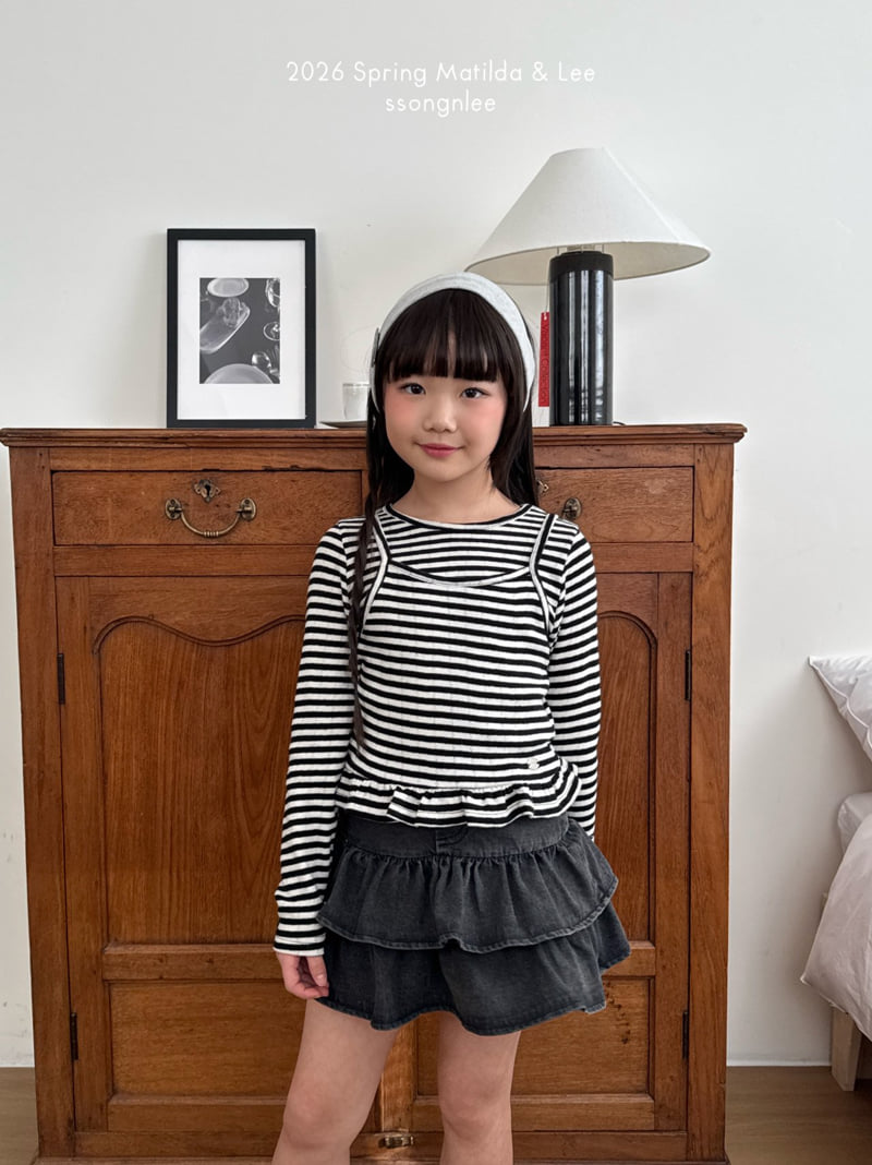 Matilda & Lee - Korean Children Fashion - #minifashionista - Frill Denim Skirt - 10