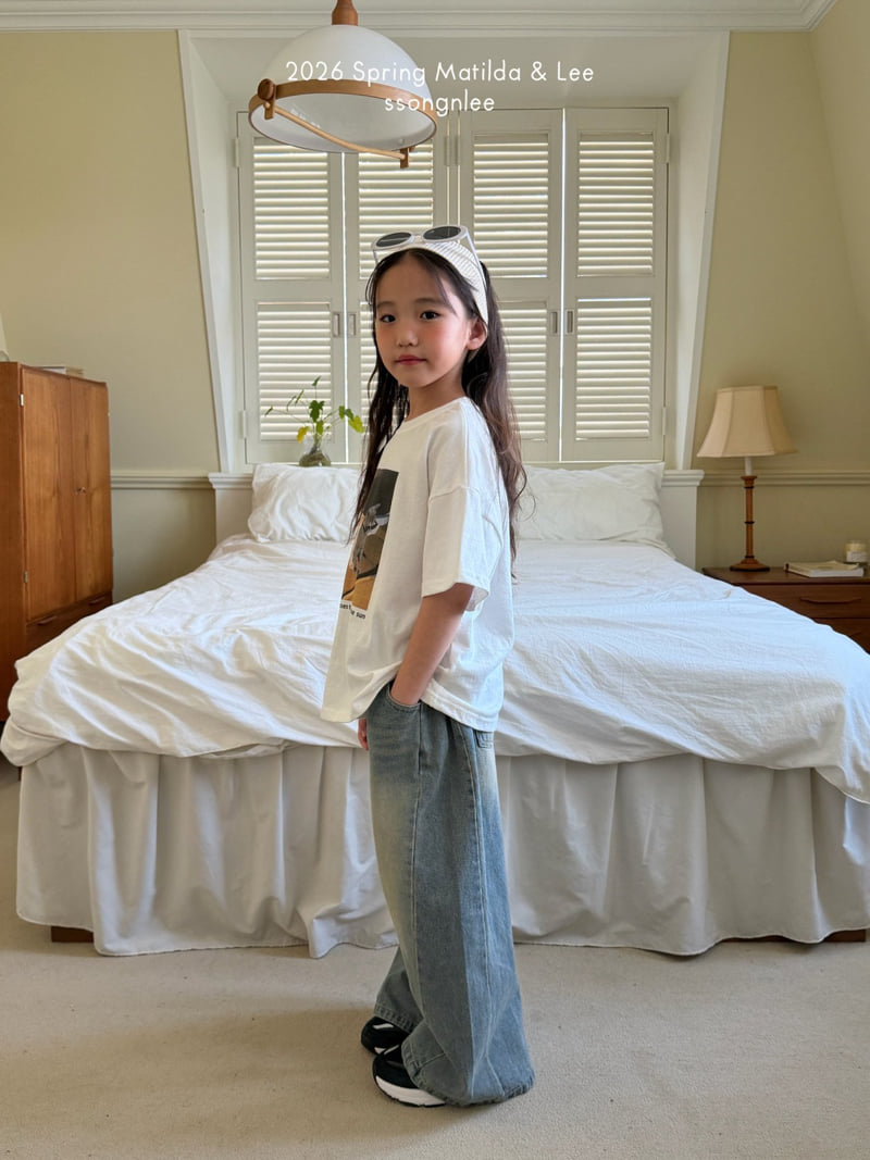 Matilda & Lee - Korean Children Fashion - #prettylittlegirls - Maxi Wide Denim Pants - 10
