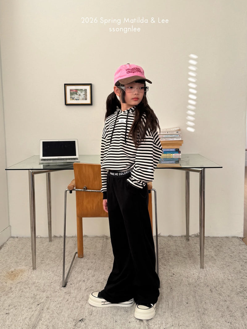 Matilda & Lee - Korean Children Fashion - #stylishchildhood - Striped Crop Hoodie - 5