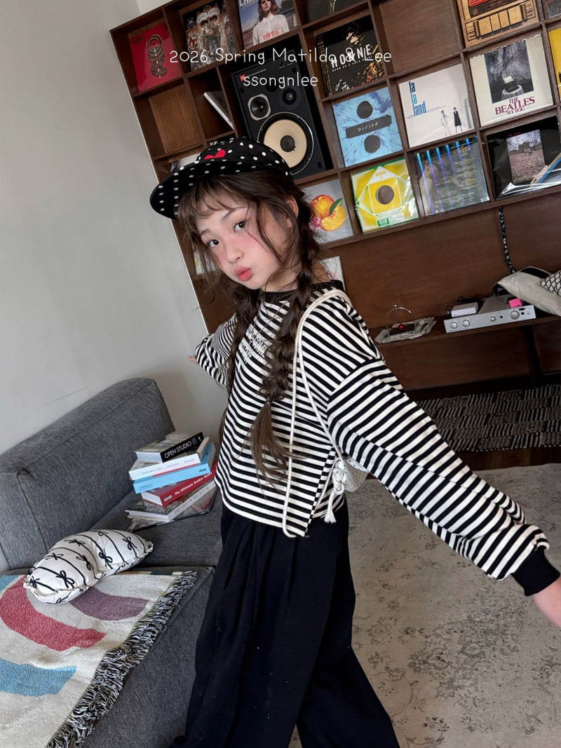 Matilda & Lee - Korean Children Fashion - #stylishchildhood - Striped Crop Sweatshirt - 3