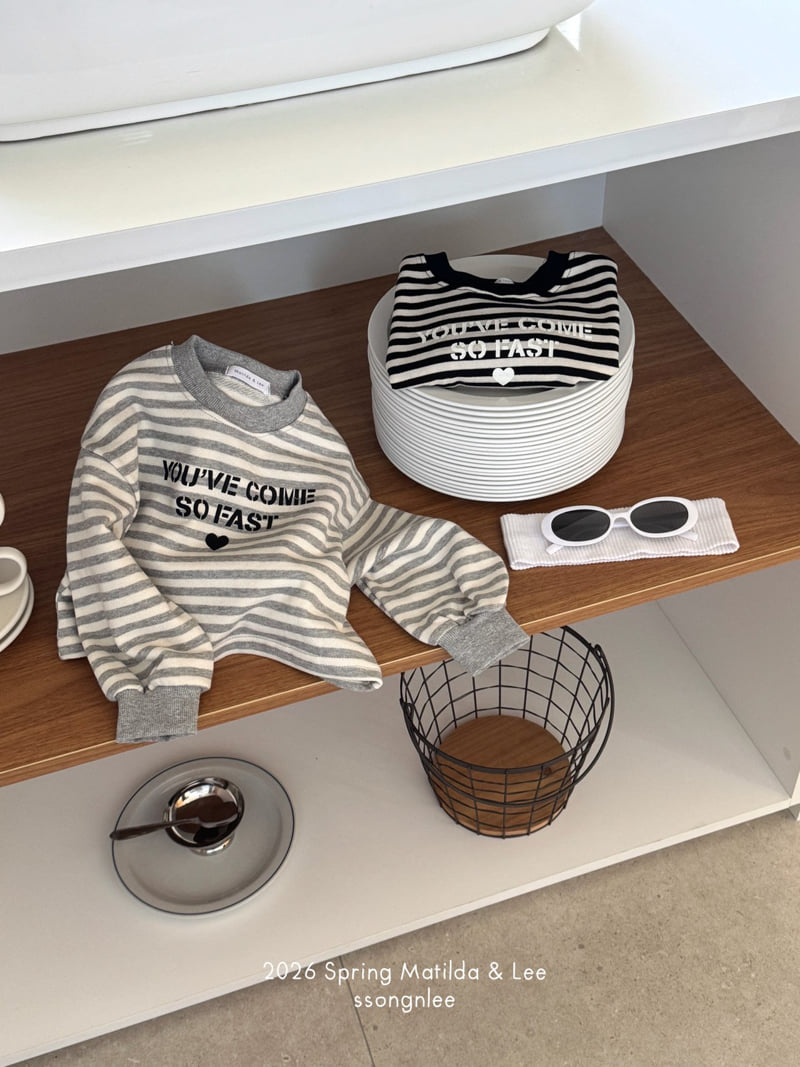 Matilda & Lee - Korean Children Fashion - #todddlerfashion - Striped Crop Sweatshirt
