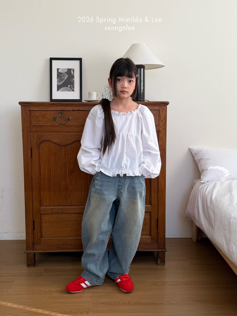 Matilda & Lee - Korean Children Fashion - #toddlerclothing - Curve Wide Denim Pants - 10