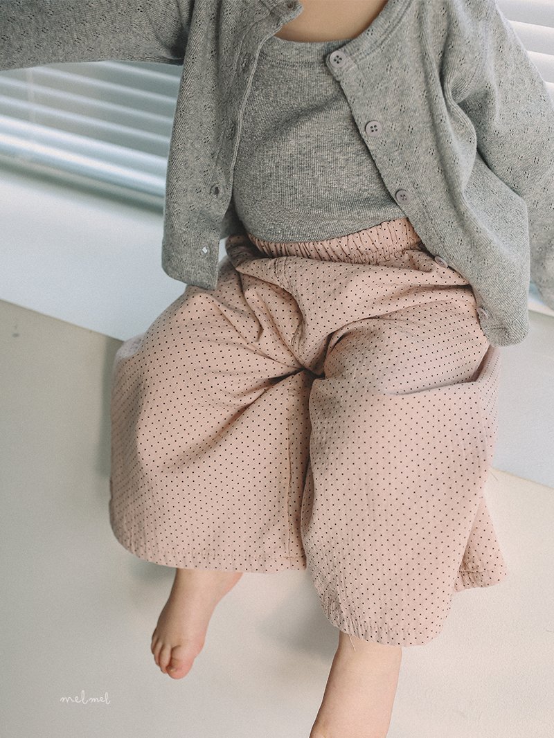 Melmel - Korean Baby Fashion - #babyboutiqueclothing - Dot Wide Pants - 4