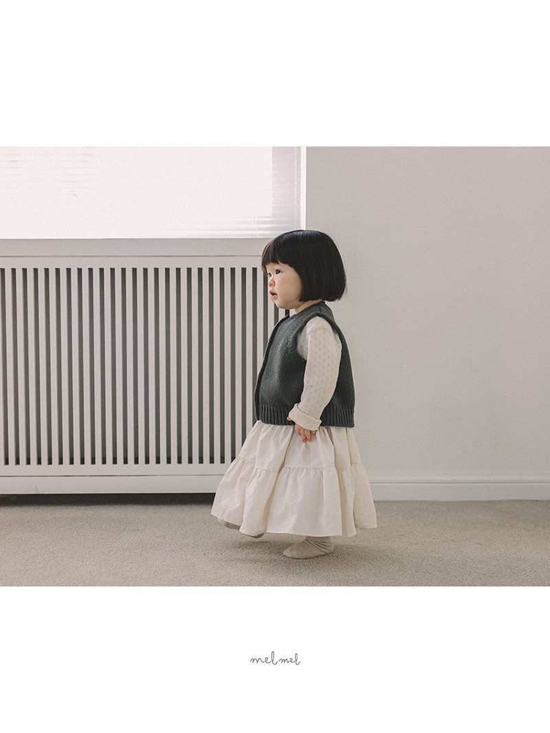 Melmel - Korean Baby Fashion - #babyfever - Tiered Long Skirt - 4