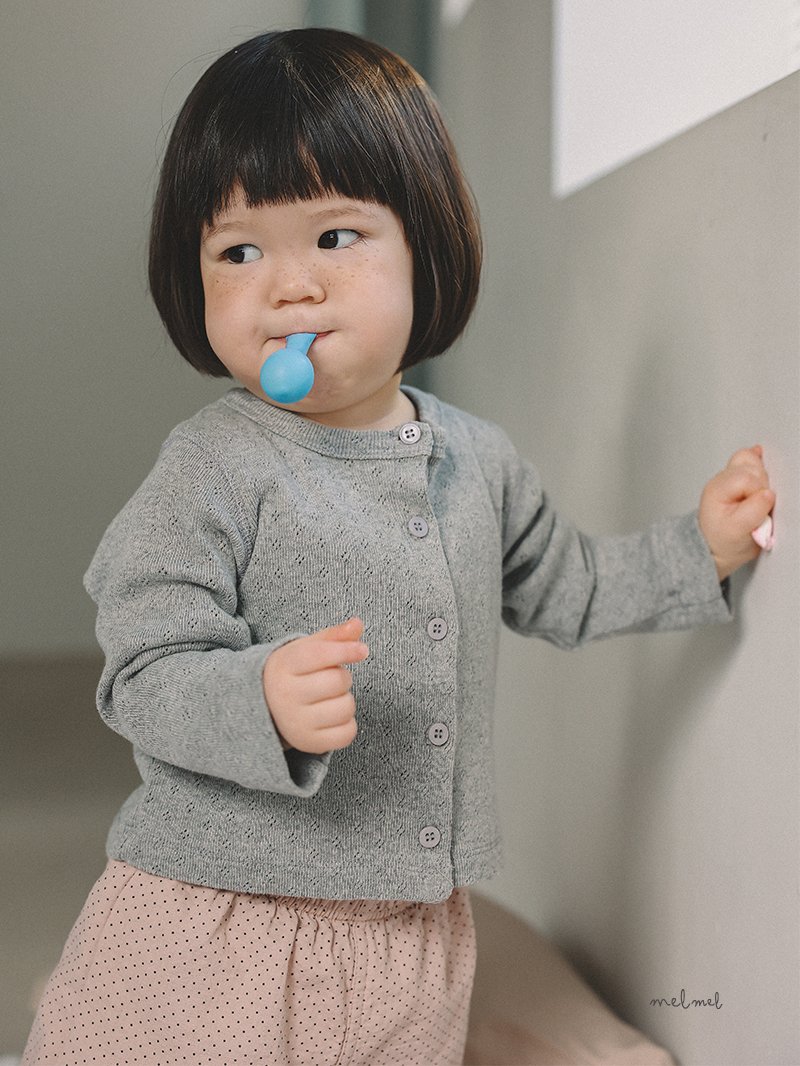 Melmel - Korean Baby Fashion - #babygirlfashion - Eyelet Cardigan - 3