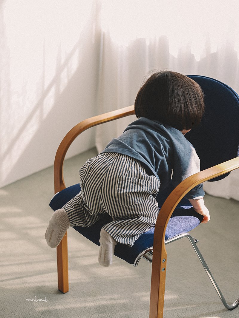 Melmel - Korean Baby Fashion - #babyoninstagram - Stripe Hip Pocket Pants - 11