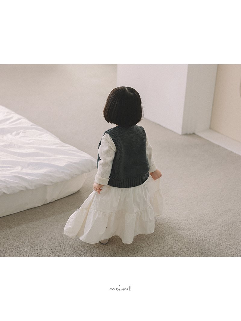 Melmel - Korean Baby Fashion - #babyootd - Tiered Long Skirt - 7