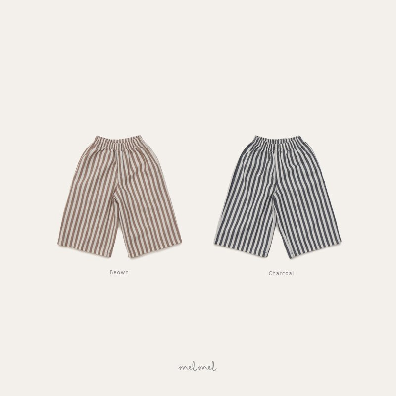 Melmel - Korean Baby Fashion - #babyoutfit - Stripe Wide Pants - 3