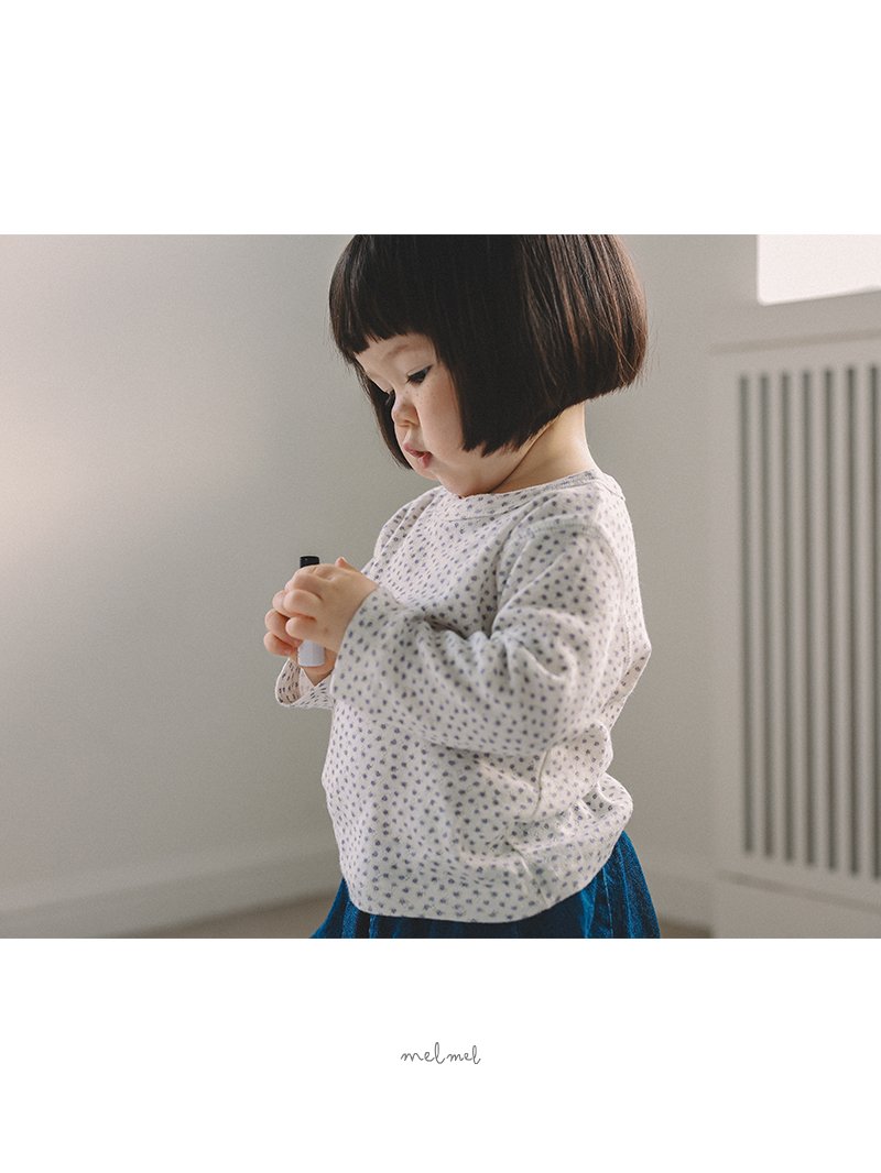 Melmel - Korean Baby Fashion - #babyoutfit - Flower Ribbed Tee - 5