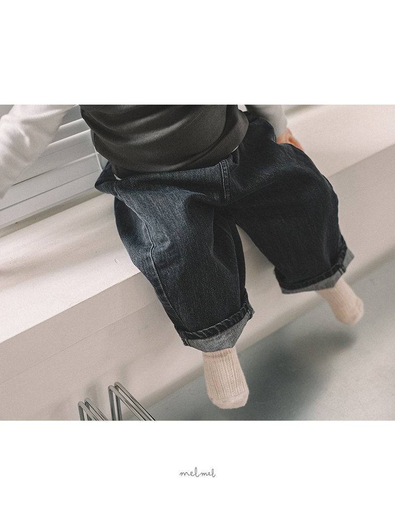 Melmel - Korean Baby Fashion - #babyoutfit - Loose Fit Denim Pants - 3