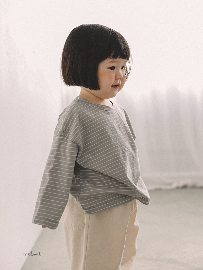 Melmel - Korean Baby Fashion - #babyoutfit - Stripe Daily Tee - 10