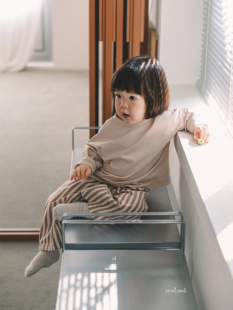 Melmel - Korean Baby Fashion - #babyoutfit - Stripe Wide Pants - 4