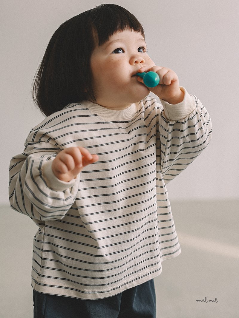 Melmel - Korean Baby Fashion - #babywear - Lip Stripe Tee - 3