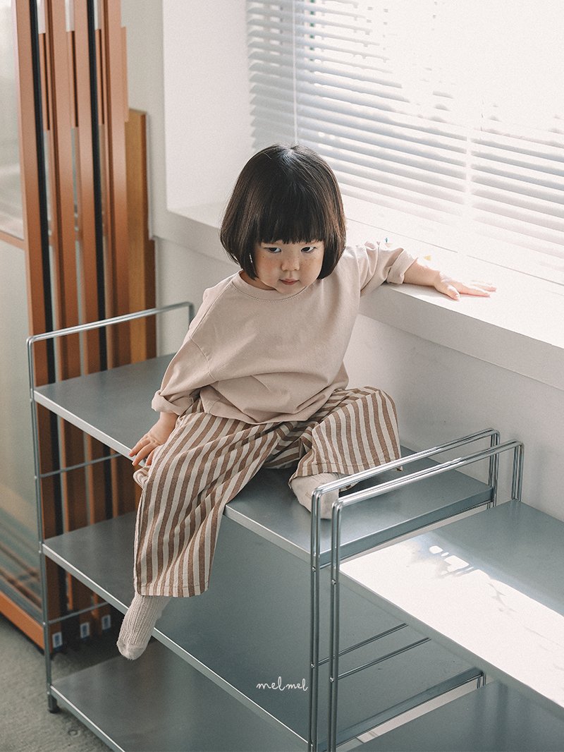 Melmel - Korean Baby Fashion - #onlinebabyboutique - Stripe Wide Pants - 5