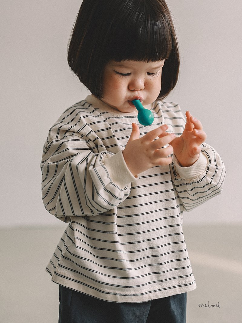 Melmel - Korean Baby Fashion - #babywear - Lip Stripe Tee - 4