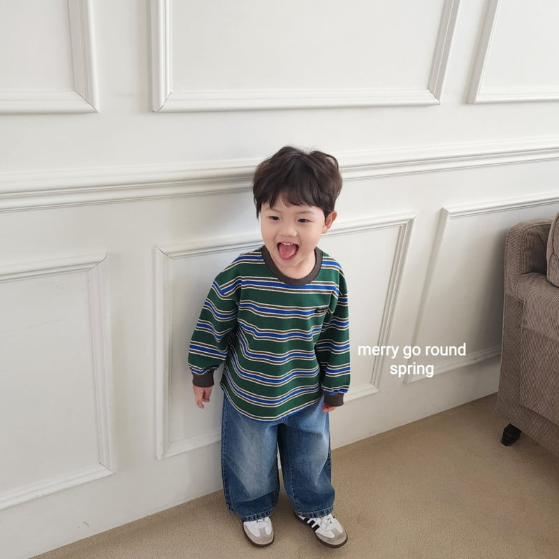 Merry Go Round - Korean Children Fashion - #Kfashion4kids - Multi Stripe Sweatshirt - 8