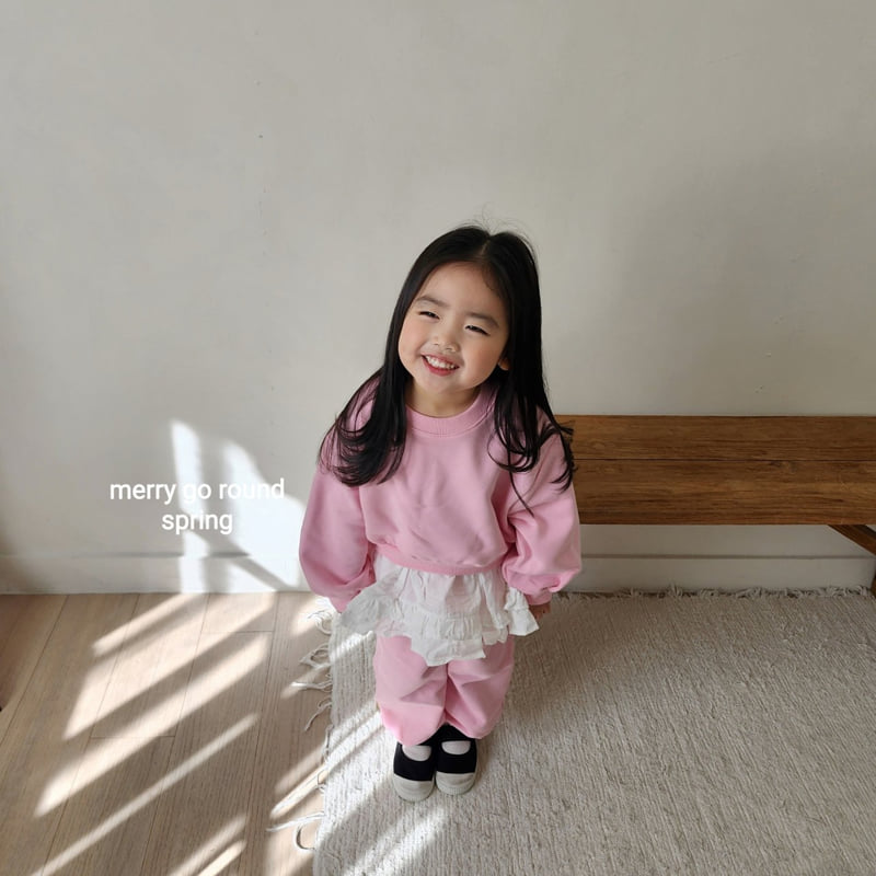 Merry Go Round - Korean Children Fashion - #Kfashion4kids - Frill Sweatshirt Set - 2