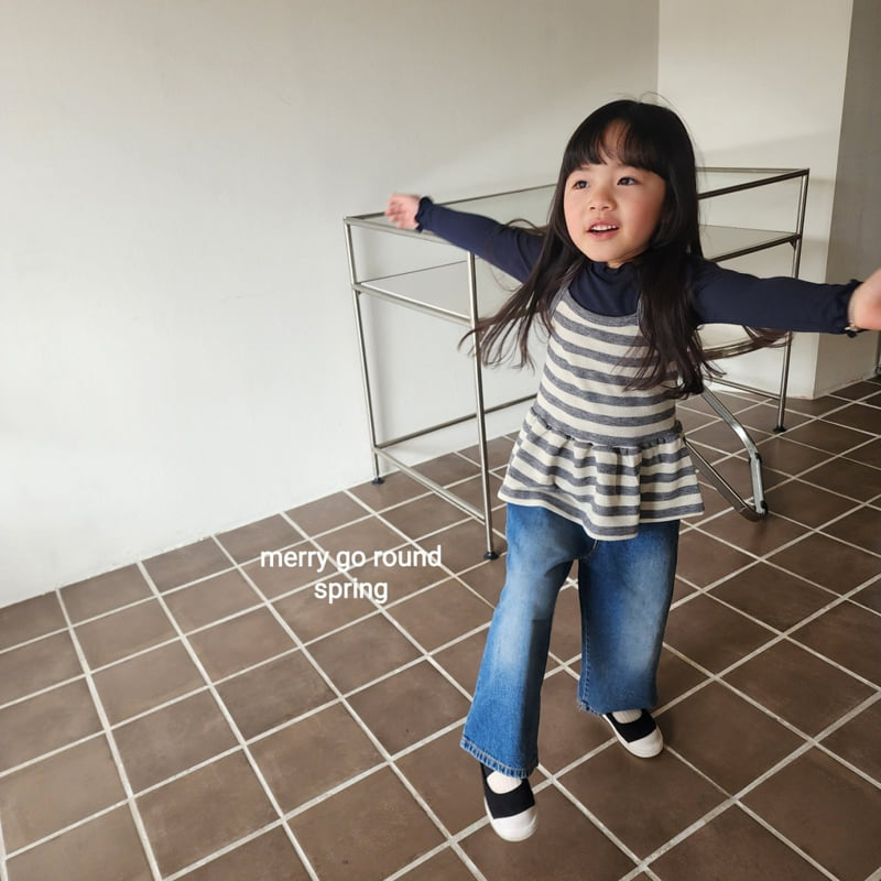 Merry Go Round - Korean Children Fashion - #childofig - Stripe Shirring Sleeveless Top - 5