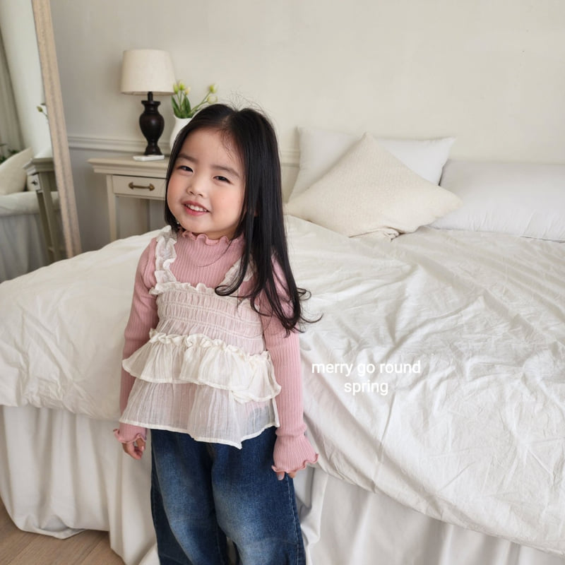 Merry Go Round - Korean Children Fashion - #childofig - Smocked Sleeveless Top - 5