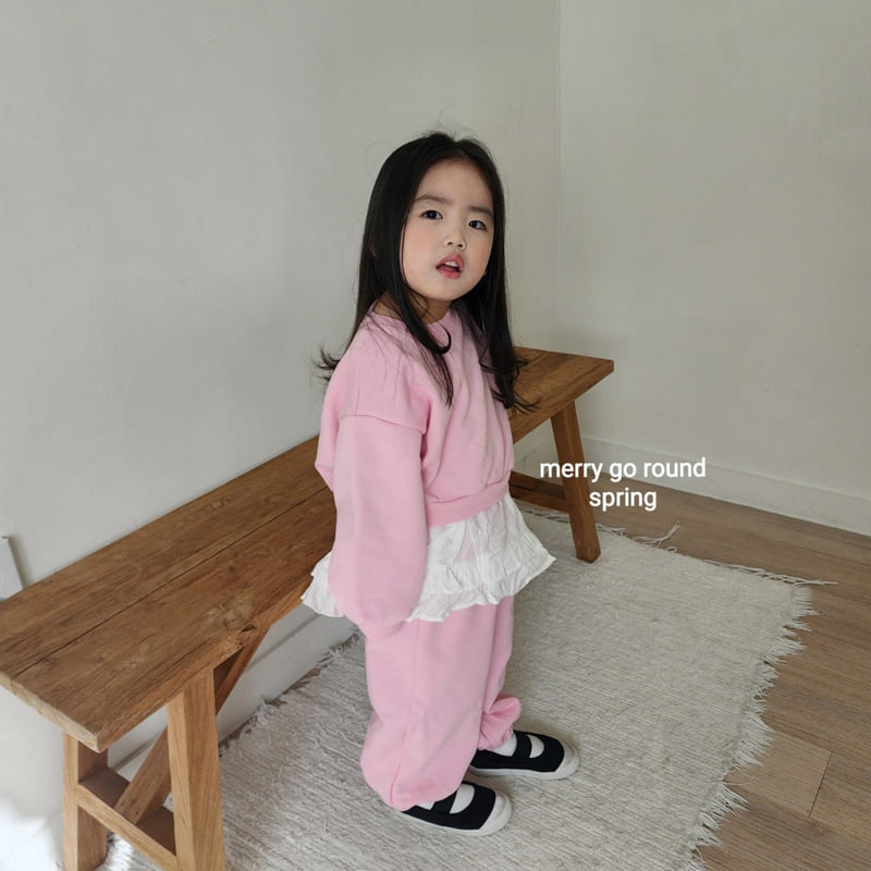 Merry Go Round - Korean Children Fashion - #childofig - Frill Sweatshirt Set - 7
