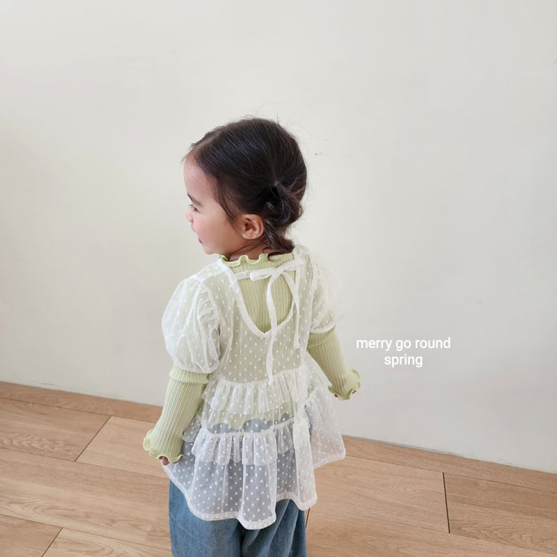 Merry Go Round - Korean Children Fashion - #childrensboutique - Sheer Frill Blouse - 6