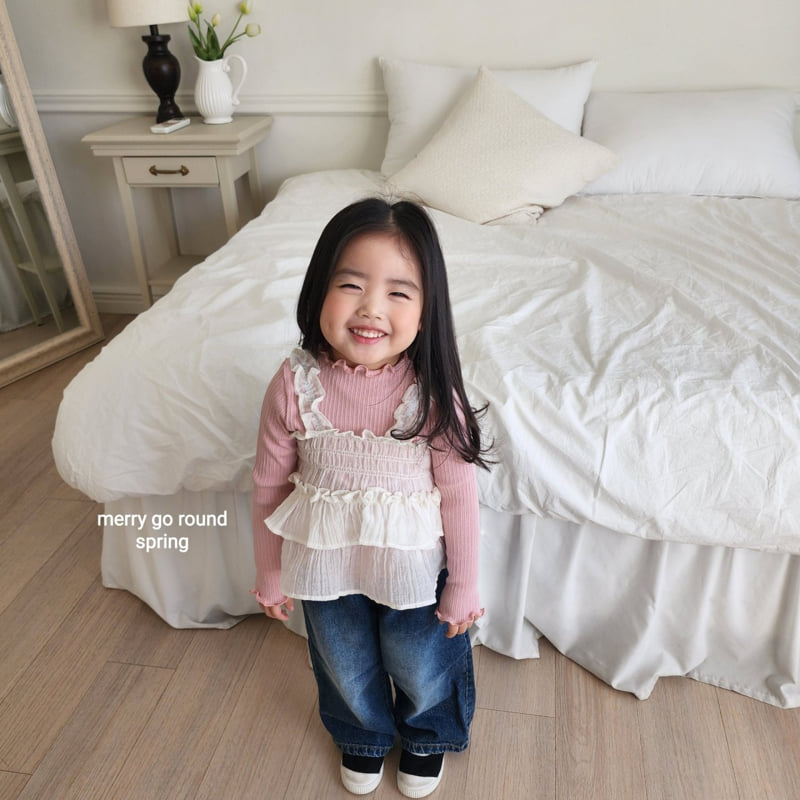 Merry Go Round - Korean Children Fashion - #childrensboutique - Smocked Sleeveless Top - 6