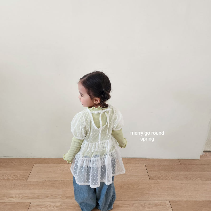 Merry Go Round - Korean Children Fashion - #designkidswear - Sheer Frill Blouse - 7