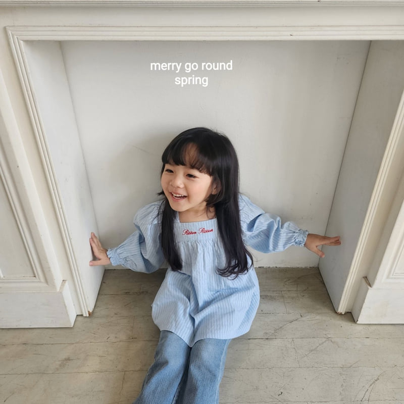Merry Go Round - Korean Children Fashion - #designkidswear - Ribbon Embroidered Blouse