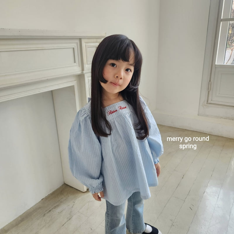 Merry Go Round - Korean Children Fashion - #discoveringself - Ribbon Embroidered Blouse - 2
