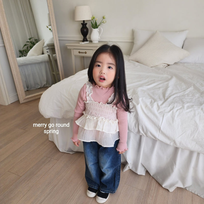 Merry Go Round - Korean Children Fashion - #discoveringself - Smocked Sleeveless Top - 8